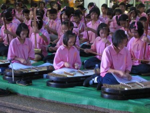 These students sat here for hours before they finally got to perform